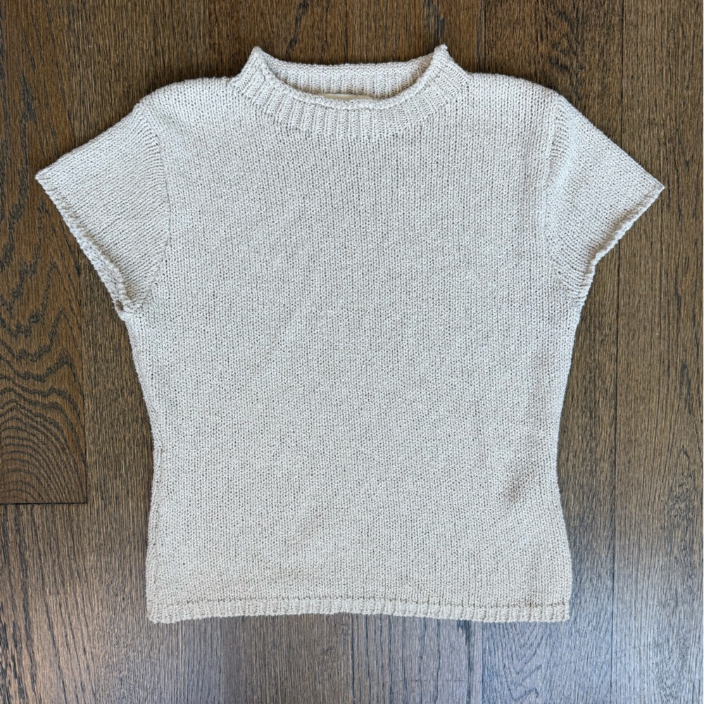 DISSH Cream Textured Knit Top